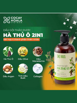 DẦU GỘI THẢO DƯỢC HÀ THỦ Ô, GỘI - XẢ 2IN1, HỖ TRỢ LÀM ĐEN TÓC, LÀM SẠCH DA ĐẦU HIỆU QUẢ 300G